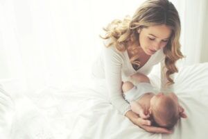 woman with baby